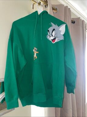 Graphic Image Green Tom & Jerry Crewneck Sweatshirt